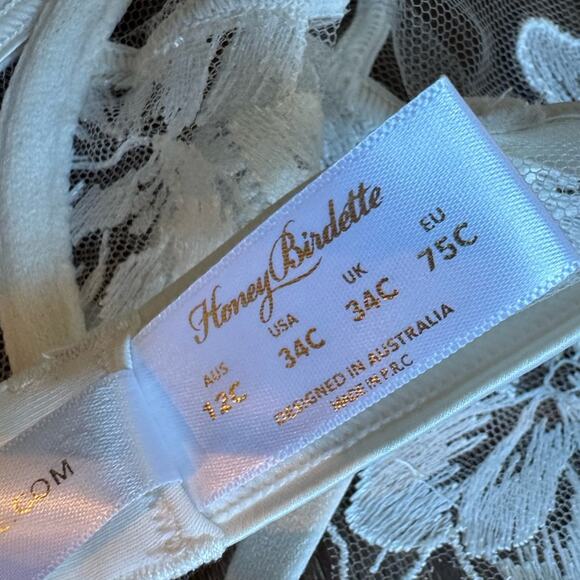 Honey Birdette Lucinda Bra White Sz 34C - Picture 6 of 7